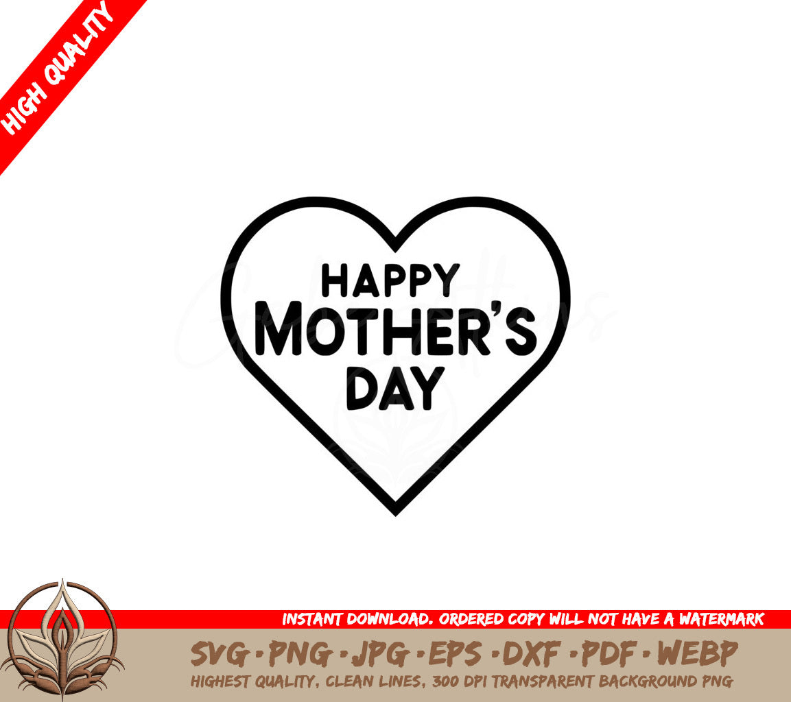 Mother's Day Heart SVG - Digital Product File