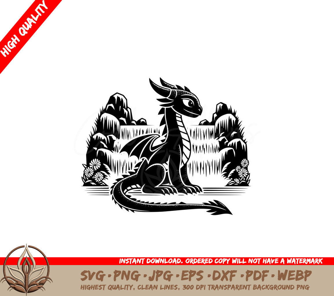 Mountain Dragon Haven SVG - a Digital Product File Available in Multiple Formats