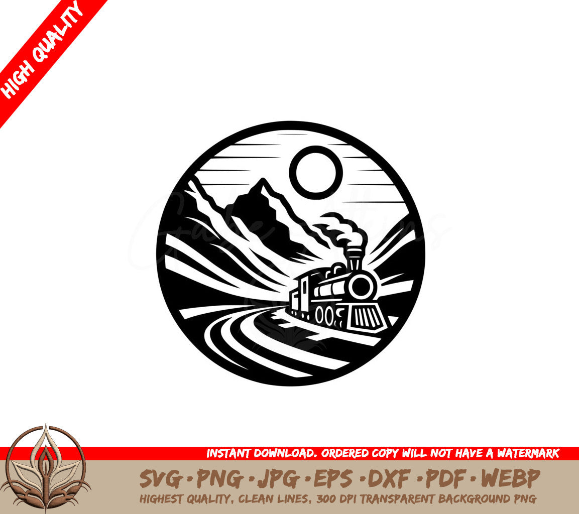 Mountain Train Voyage SVG - Digital Product in multiple file formats