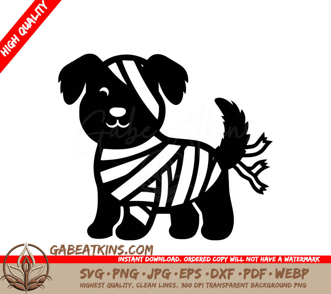 A Black And White Drawing Of A Dog Wrapped In Bandages