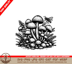 Mushroom Cluster Digital Product - SVG