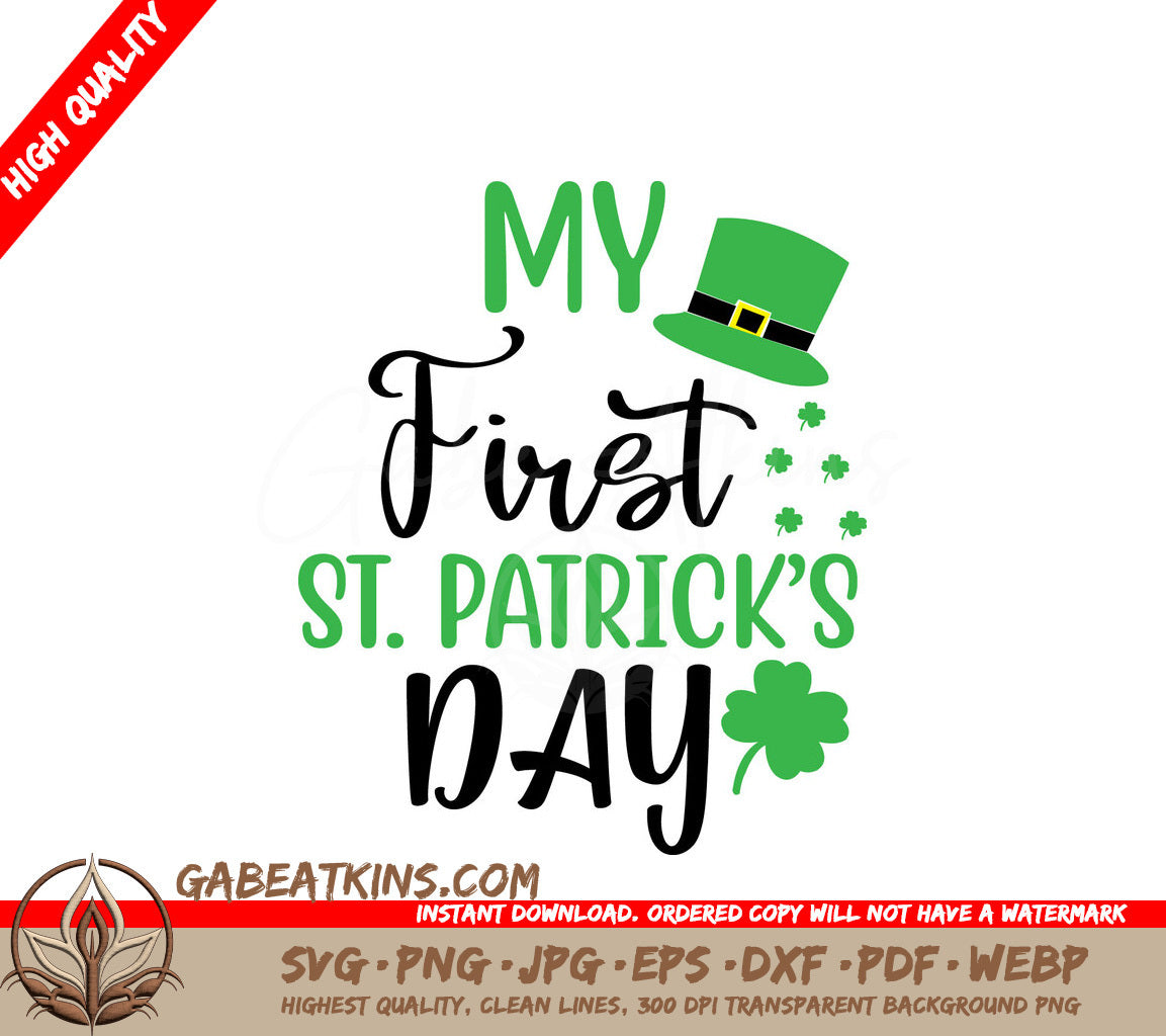 My First St. Patricks Day SVG - Printable Poster Design SVG