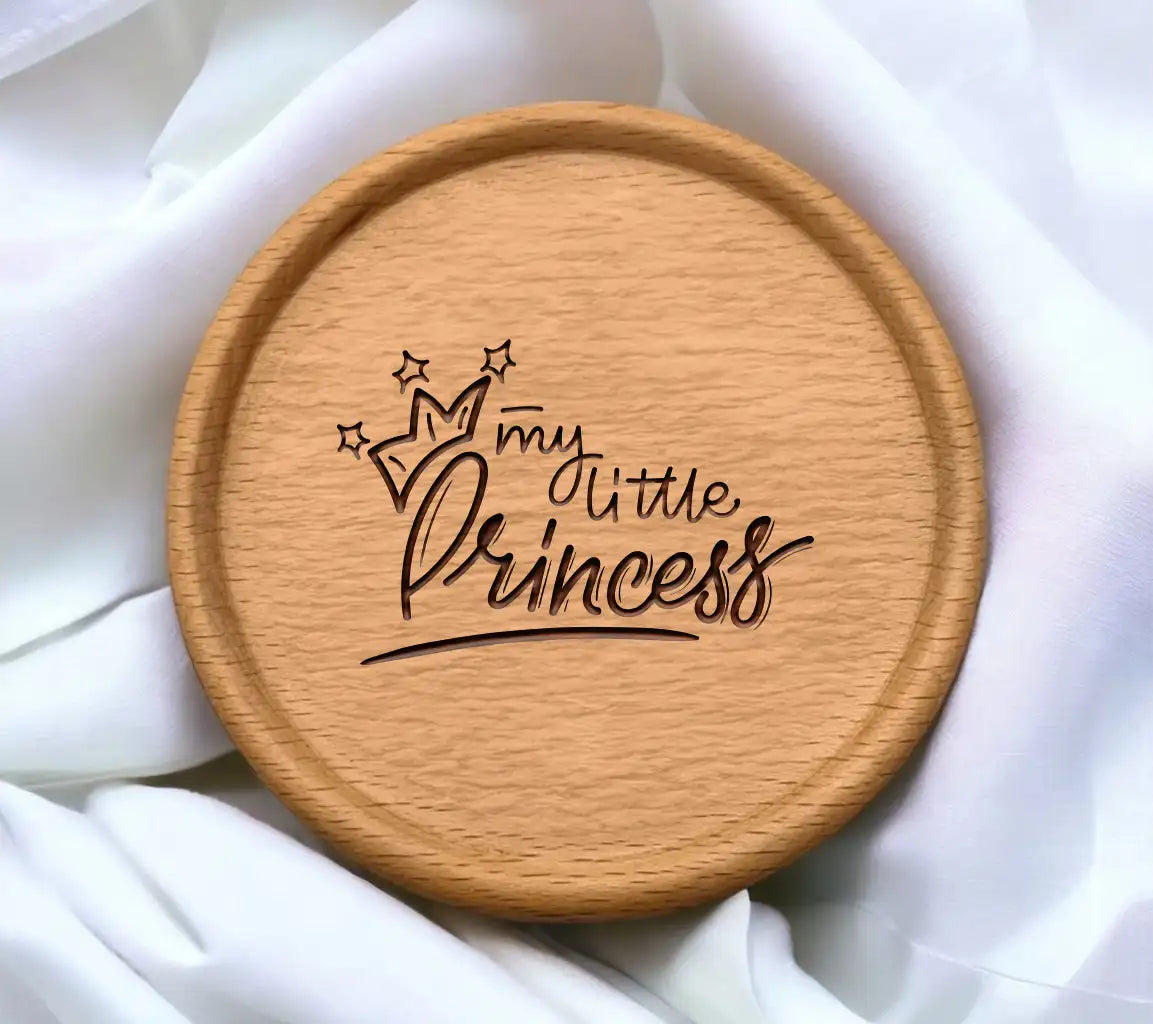 My Little Princess Crown & Stars SVG - Handwritten Calligraphy for Baby Shower SVG