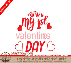 My First Valentines Day SVG Cut File - Heart Design SVG