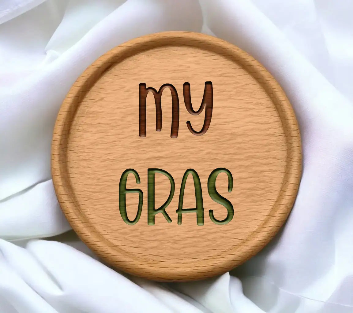 My Gras SVG - White Background with Green Letters - Mardi Gras Design SVG