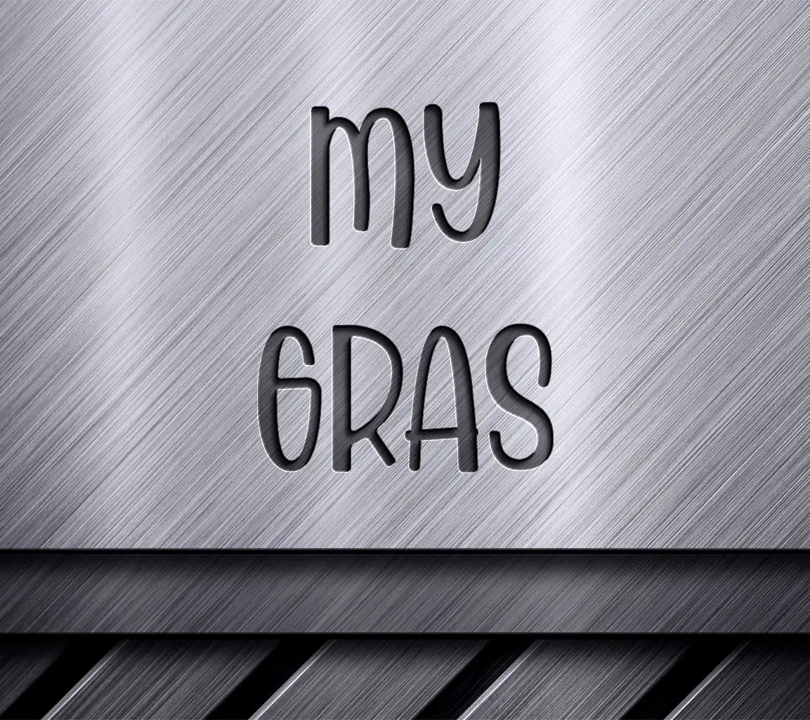 My Gras SVG - White Background with Green Letters - Mardi Gras Design SVG