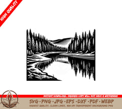 Mystic Pine River Digital Product SVG