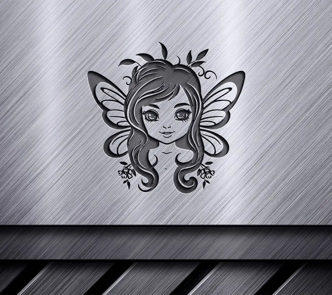  Fairy with Butterfly Wings SVG - Mystical Forest Fay Icon SVG