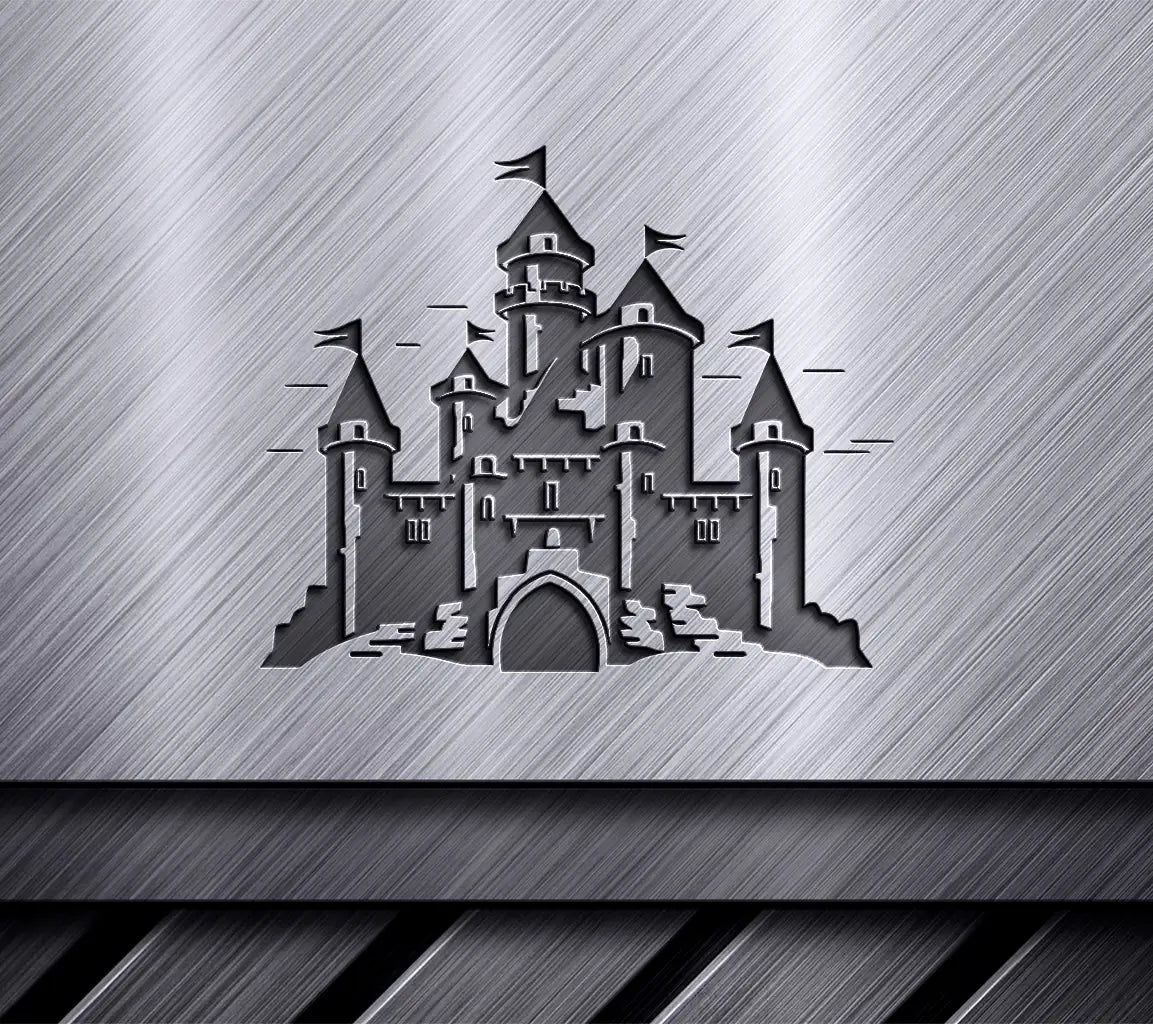  Castle with Flags SVG - Mini Truck Emblem Vector Icon SVG