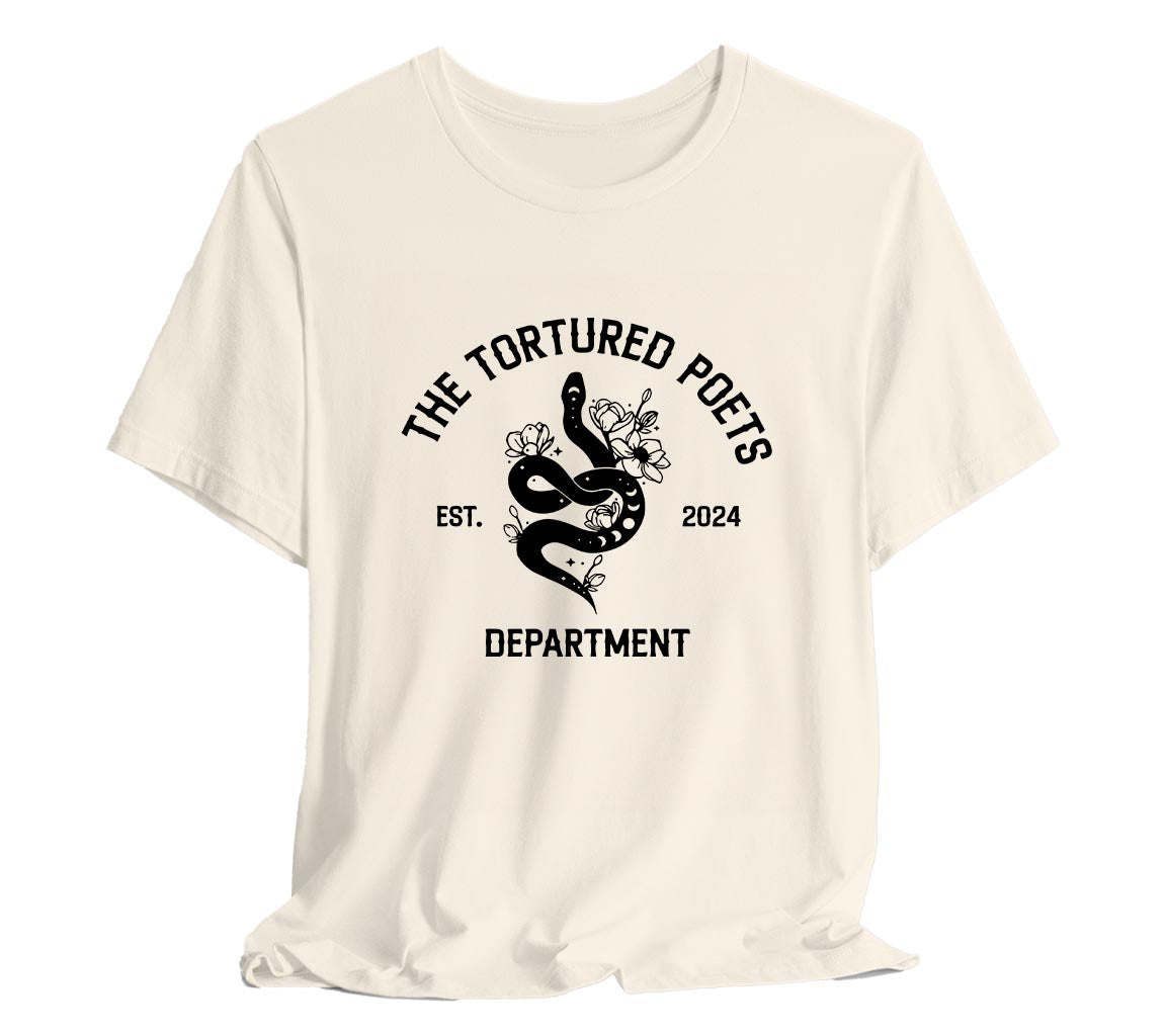 TTPD Reputation Snake Design T-Shirt, The Tortured Poets Department Ad | Tortured Poets Department Adult Unisex Bella + Canvas