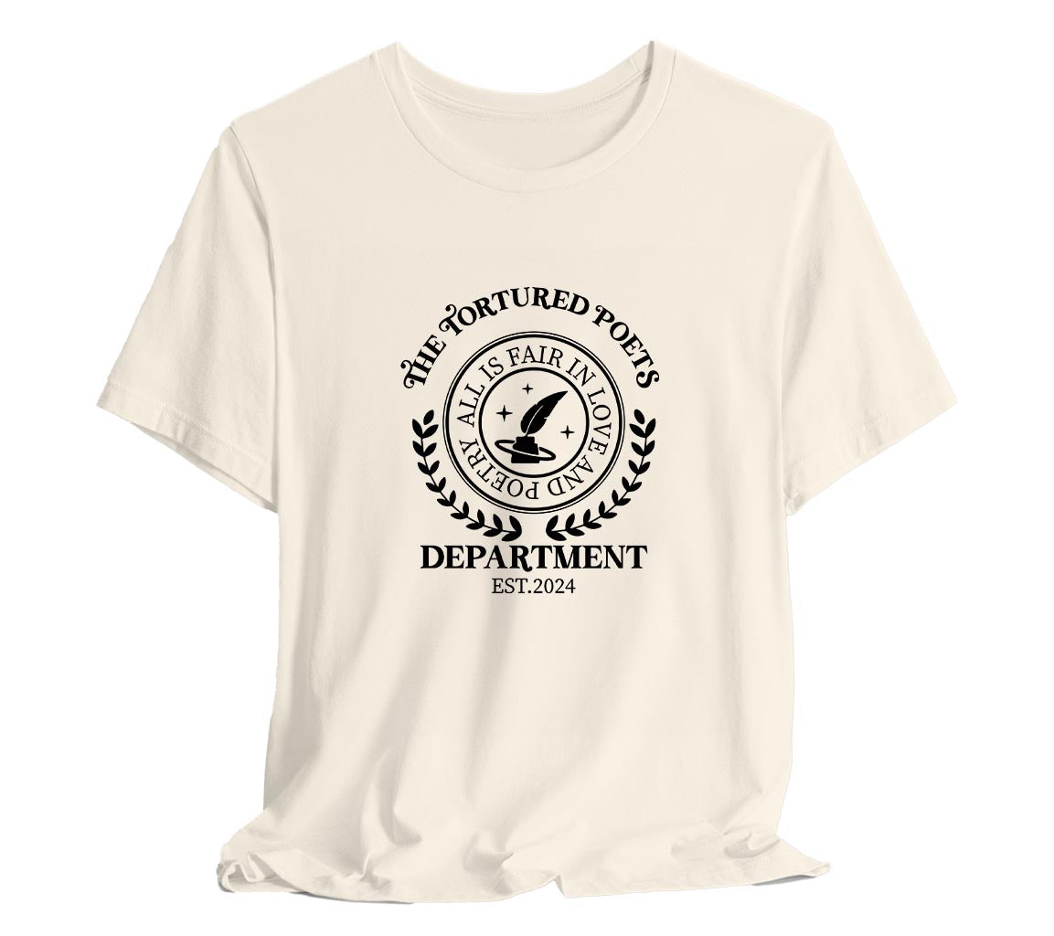 The Tortured Poets Department T-Shirt | All Is Fair In Love and Poetry | Poetry - Taylor Swift Inspired Adult Unisex Bella + Canvas