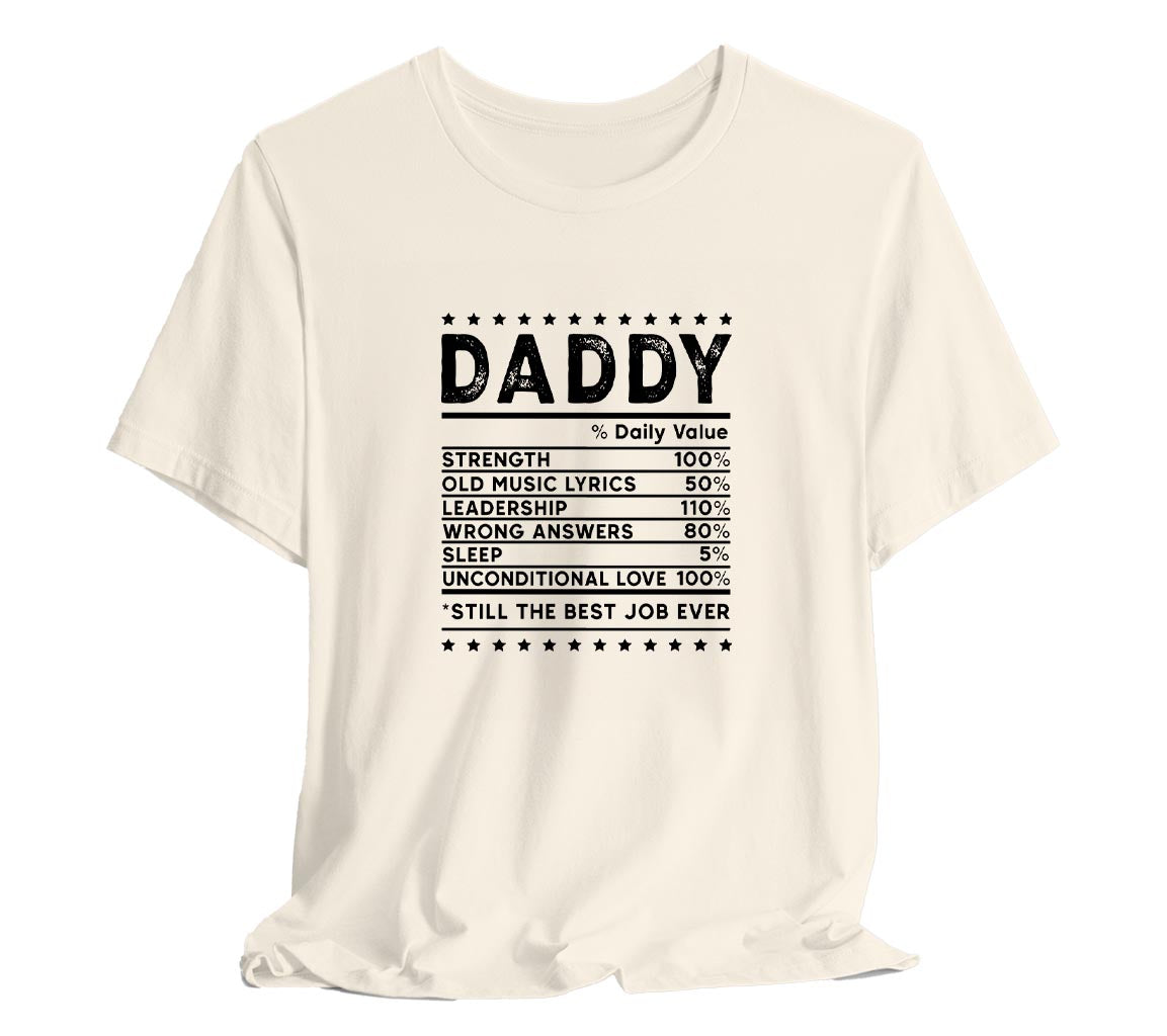 Dad Nutrition Facts T-Shirt, Perfect T-Shirt for Dads on Fathers Day | | Day Gift, Funny Father Shirt,