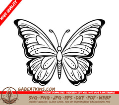 Nature Butterfly SVG -  A Butterfly On A White Background