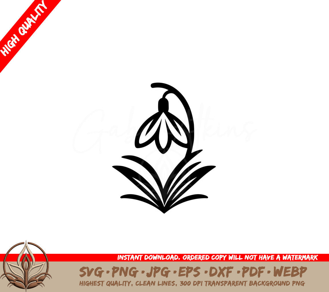 Nature's Beauty Snowdrop SVG - Digital Product in multiple file formats