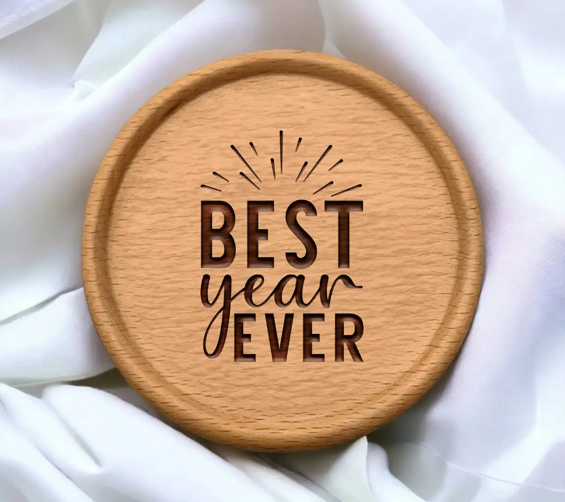 Best Year Ever SVG Cut File - Black Text on White Background SVG