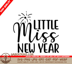 Little Miss New Year SVG with Fireworks SVG