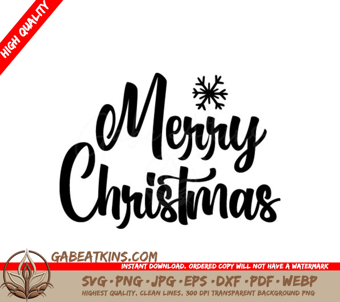 Merry Christmas Snowflake SVG Design Design SVG