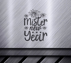 Mister New Year SVG with Fireworks SVG