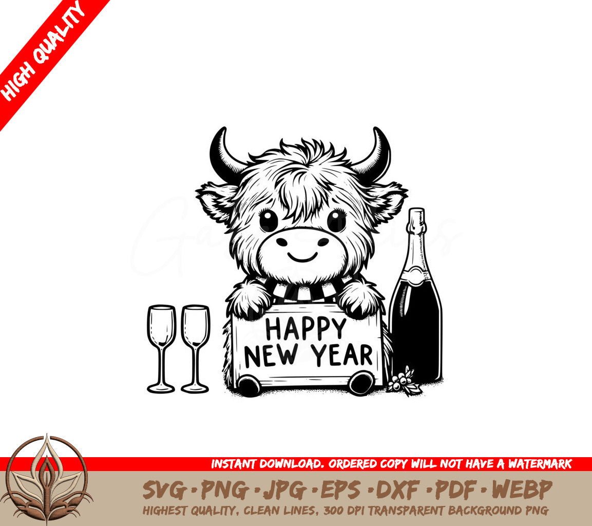 New Year Cow Design SVG