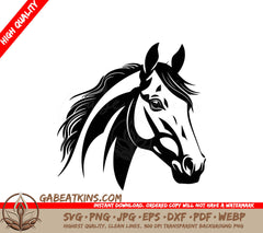  A Horses Head SVG - Noble Equestrian SVG