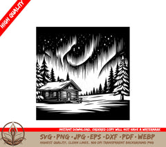 Northern Lights Retreat SVG File - Digital Product in Multiple Formats