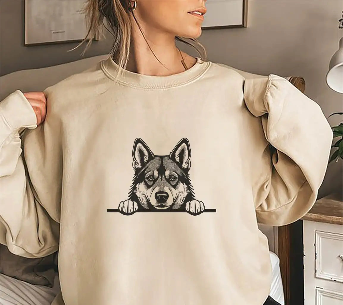  Husky Dog SVG - Norwegian Elkhound with Paws Forward SVG