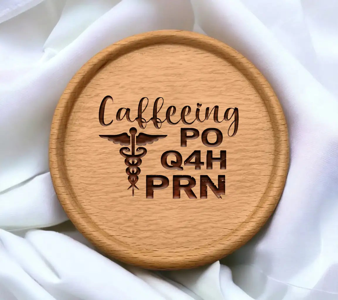 Nurse Caduceus Design SVG - Caffeeing Po Q4h Prn SVG