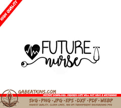 Future Nurse Heart & Stethoscope SVG Design -  SVG