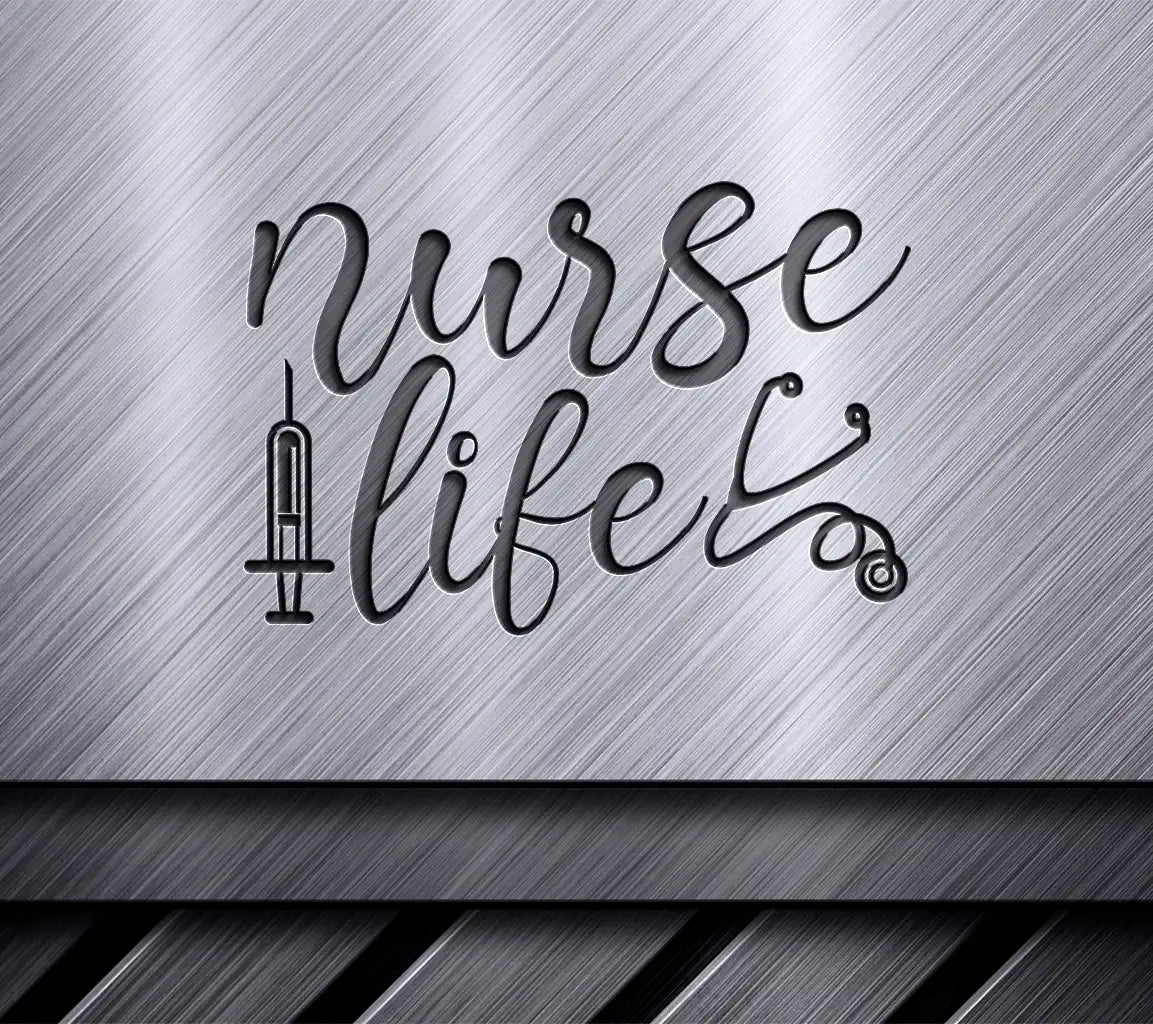  Nurse Life SVG - Syringe & Stethoscope Design SVG