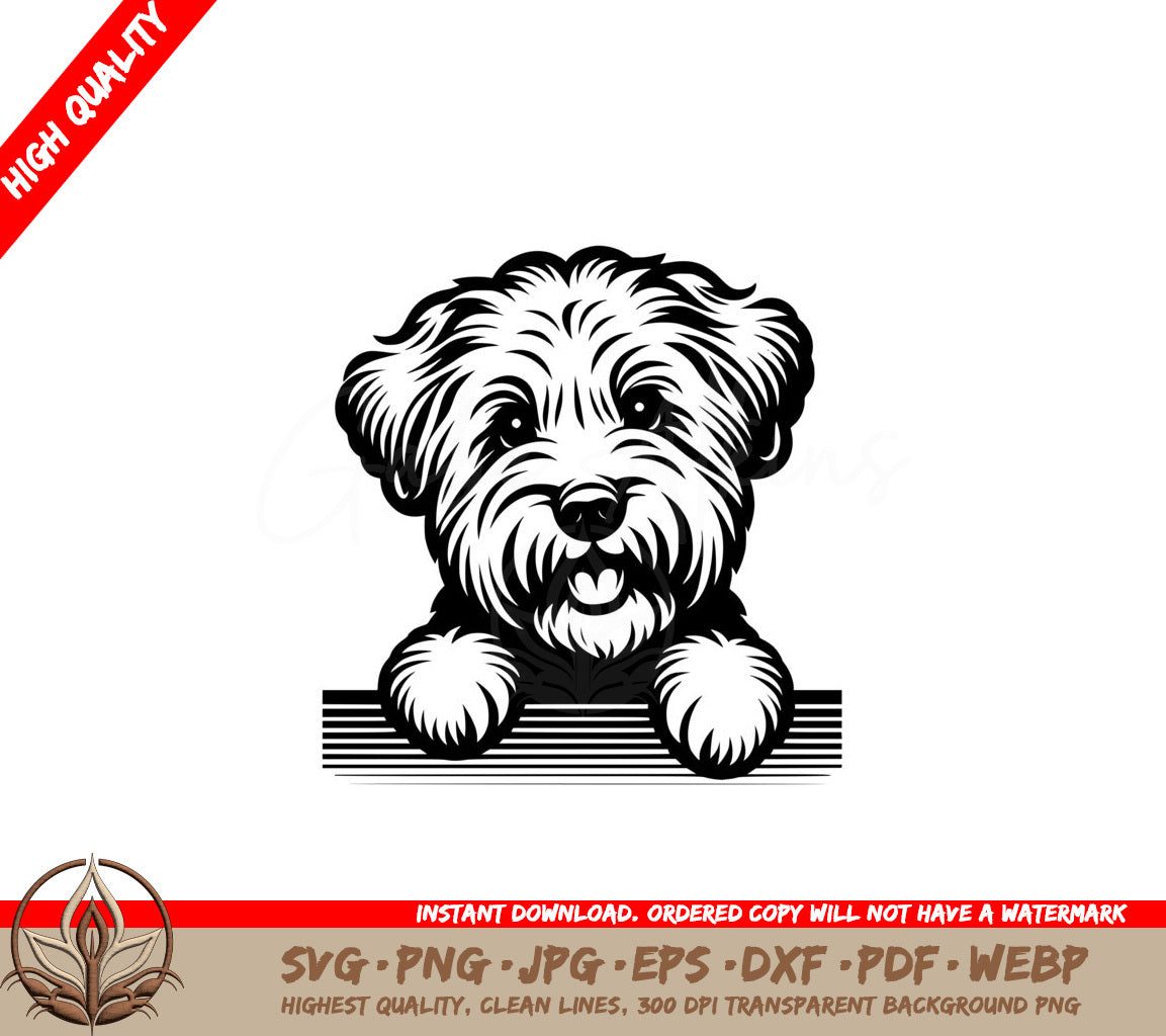 Old English Sheepdog Peekaboo SVG - Digital file formats: SVG, PNG, JPG, AI, PDF, DXF, EPS, WebP