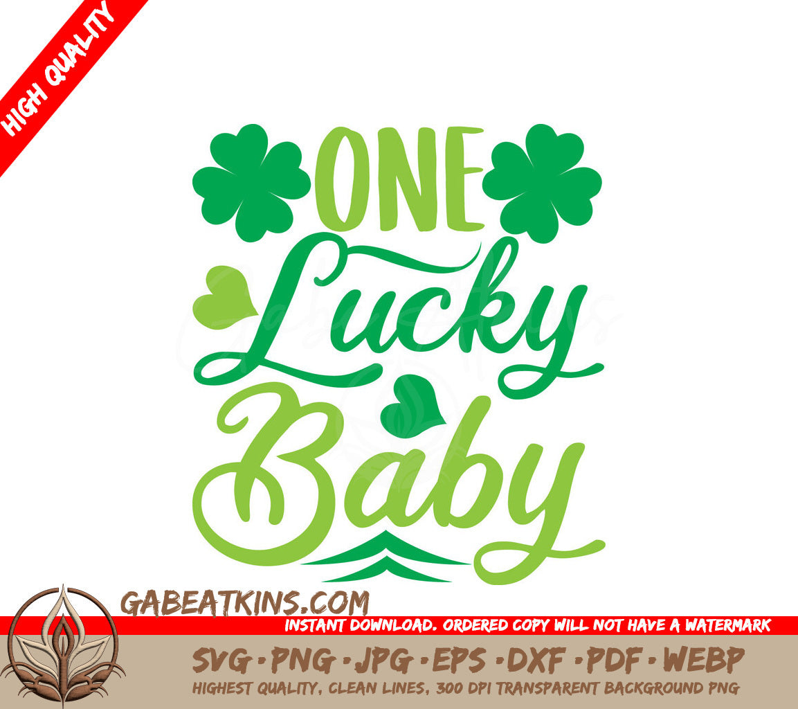 One Lucky Baby Green Sign SVG Cut File SVG