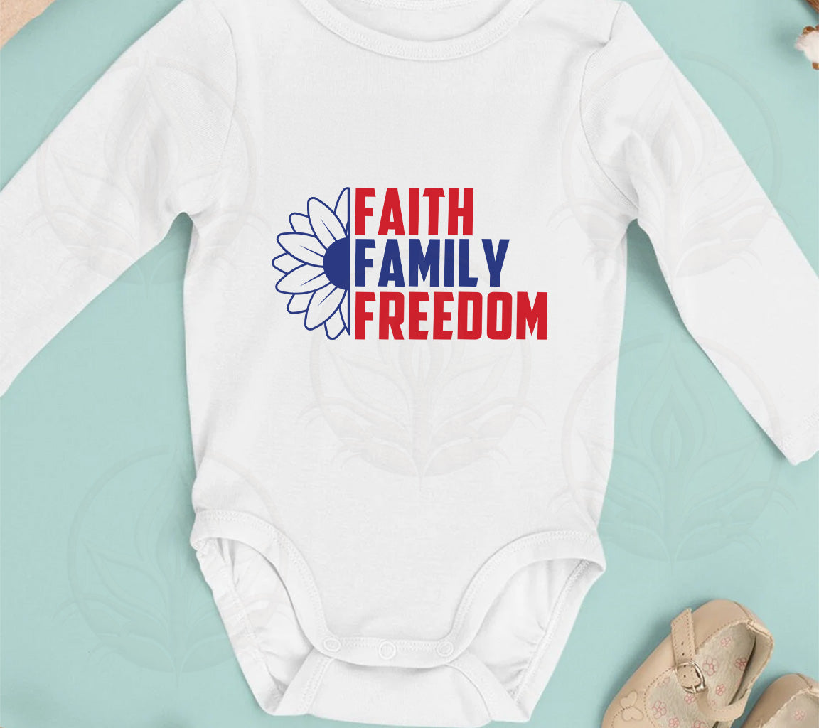 Faith Family Freedom Sunflower SVG, PNG, DXF, JPG, PDF, WebP for Silho | Faith Family Freedom Sunflower SVG, PNG, DXF, JPG, PDF, WebP