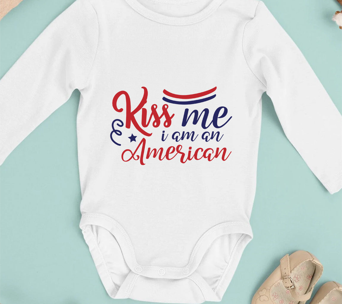 Kiss Me I Am American Cut File SVG Silhouette and Cricut | Highest Qua | American Cut File SVG Silhouette