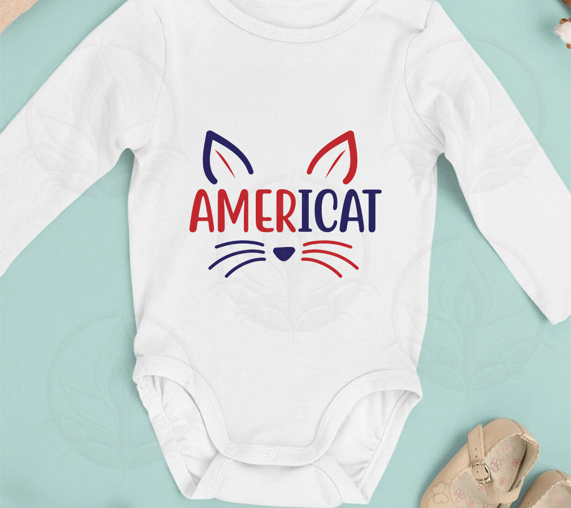 Americat SVG | Patriotic Cat SVGs for 4th of July Projects | SVG PNG D | SVG PNG DXF JPG PDF WebP Silhouette Cricut