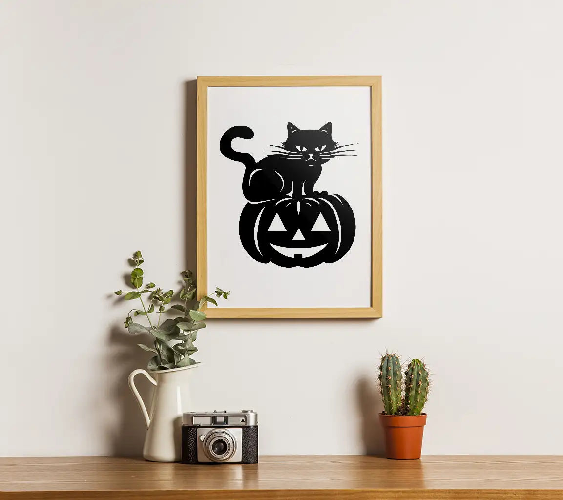 Halloween Black Cat & Pumpkin SVG Bundle - Owl, Cat, & More Animal Designs SVG