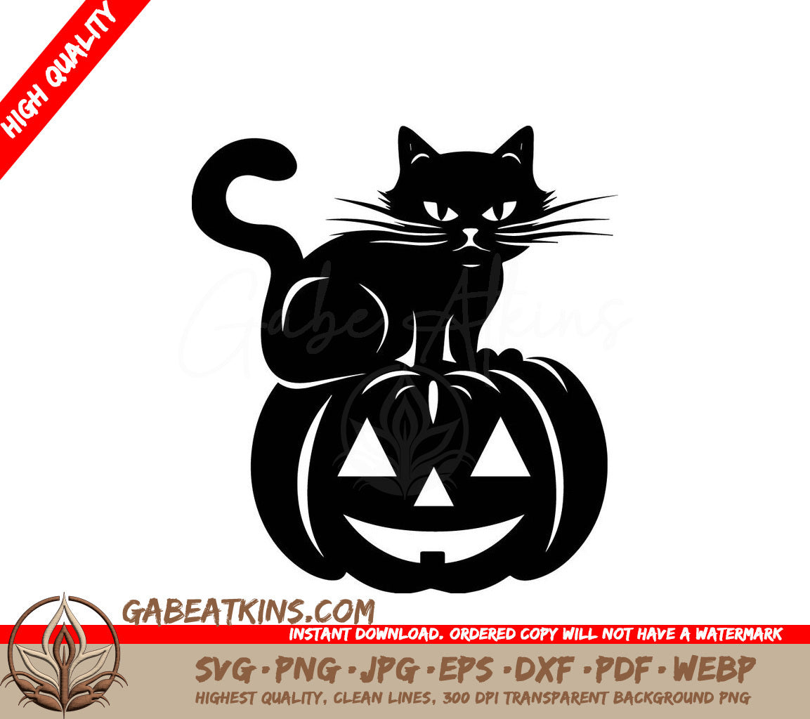 Halloween Black Cat & Pumpkin SVG Bundle - Owl, Cat, & More Animal Designs SVG