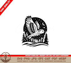 Owls Moonlit Flight SVG - Digital product in multiple file formats.