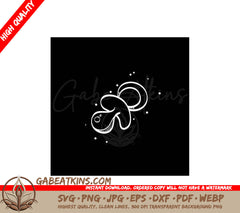 Octopus SVG Clipart - Black Background Doodle Illustration SVG