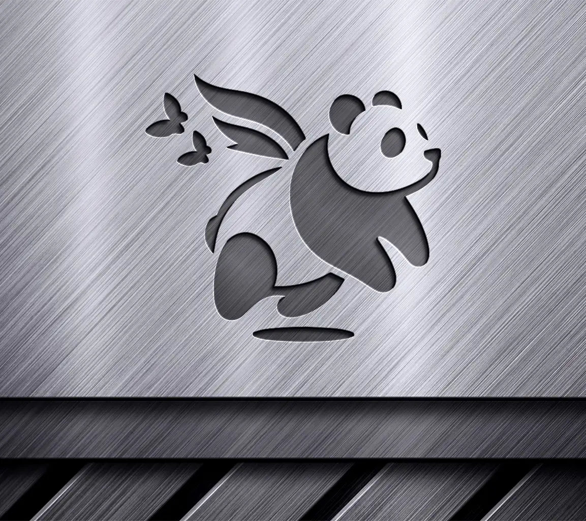  Panda with Wings SVG - Silhouette Design Design SVG