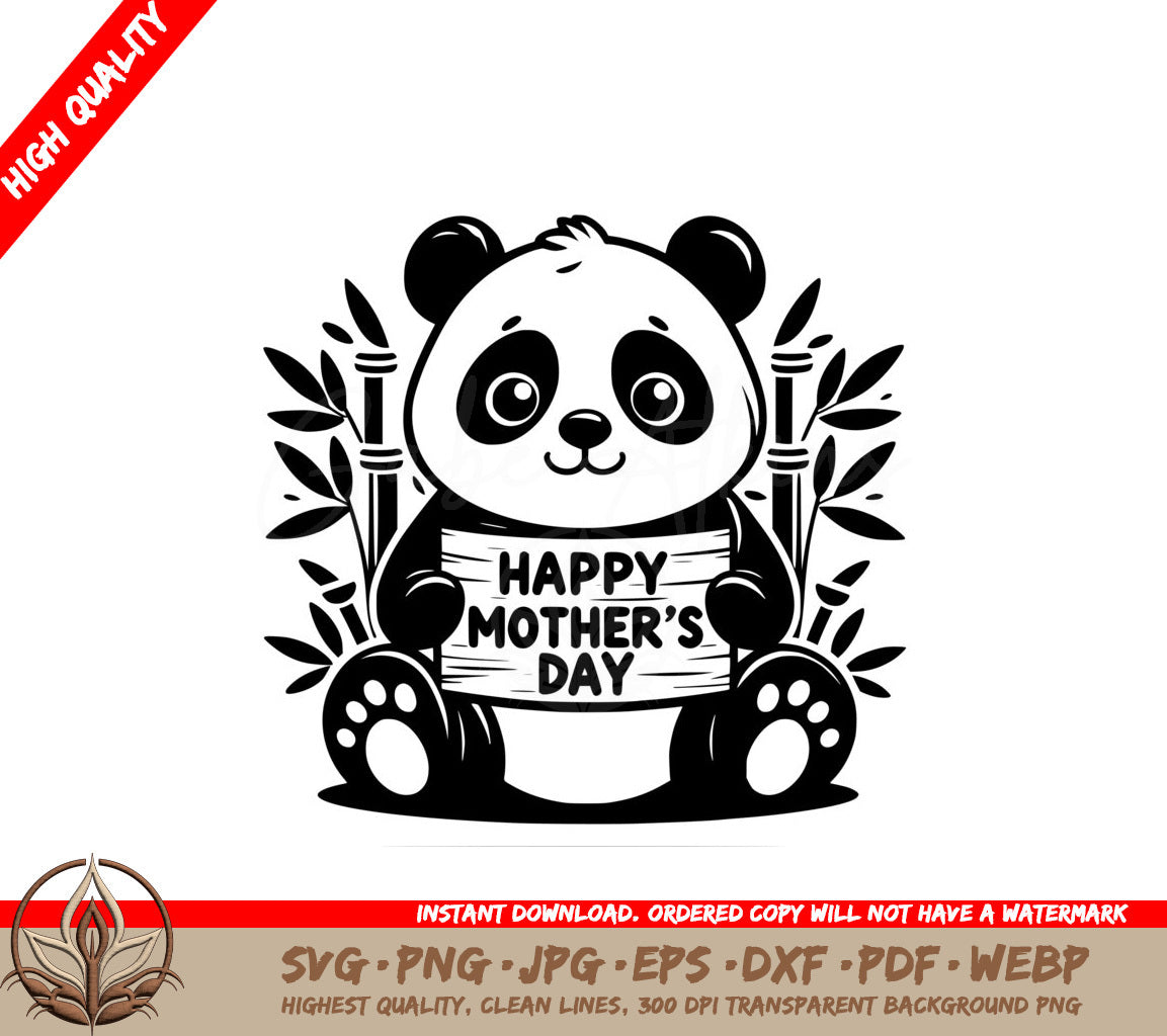 Panda Mother's Day SVG File