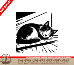 Patchwork Dreamer Cat SVG - Digital Product in Various Formats