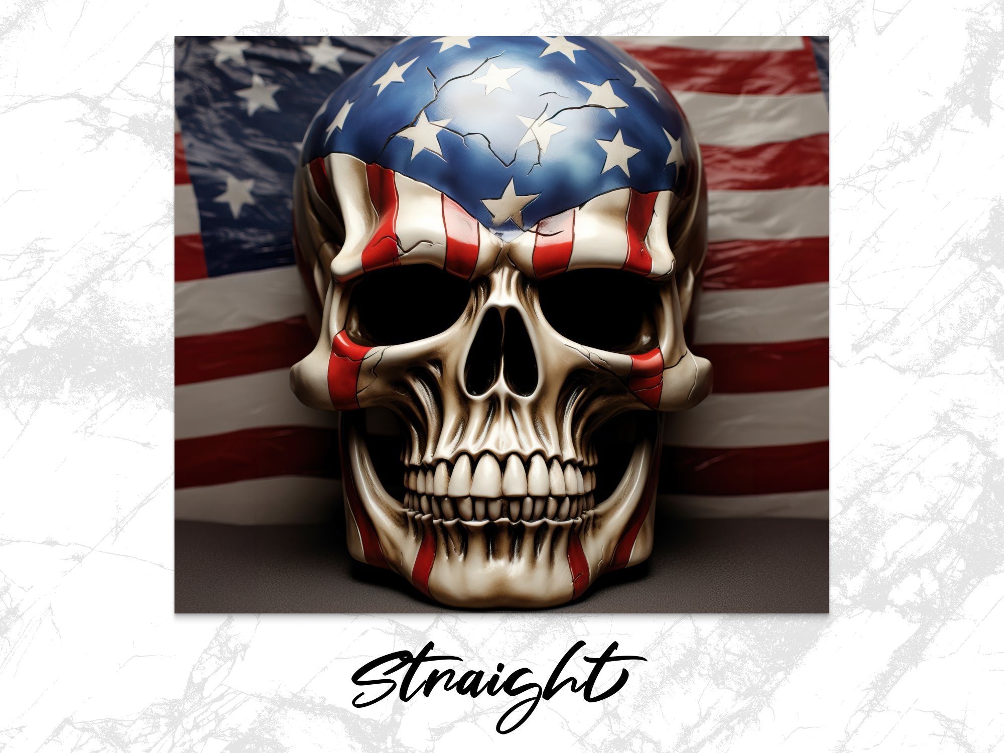 Patriotic Skull Tumbler Wrap | 20oz American Flag Design | Veteran's Day Cup Art | USA Pride Sublimation | Independence Tumbler Wrap Design - Gabe Atkins Designs