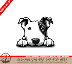 Paws Up Bull Terrier SVG - Digital Product in Multiple Formats