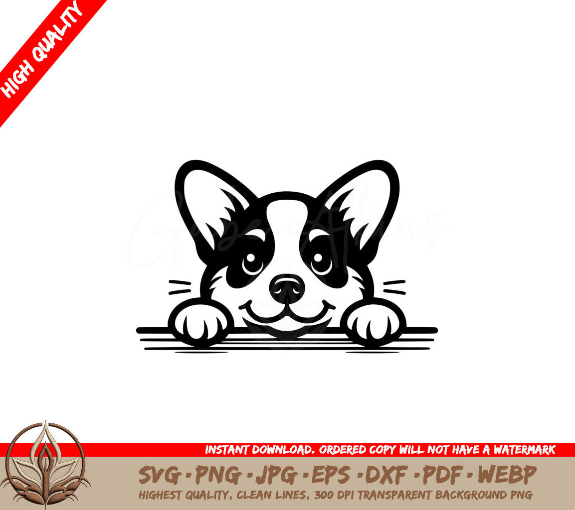 Corgi Paws & Peeks SVG - Digital Product with Multiple Formats