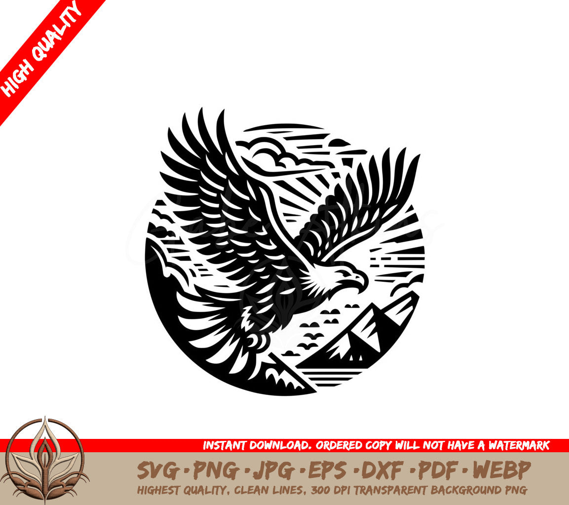 Peak Eagle Ascent - Digital Product File in SVG Format