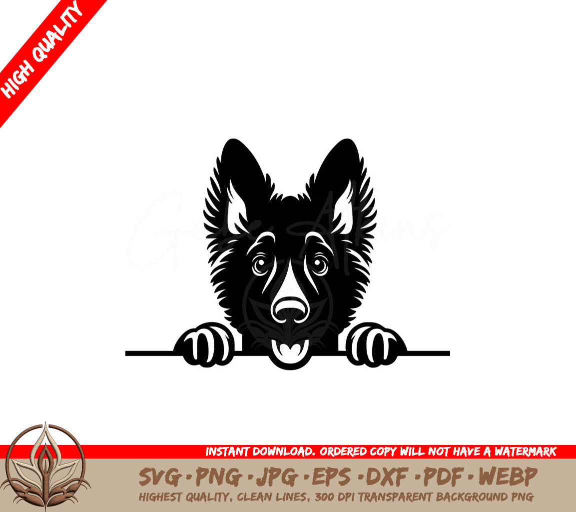 Peekaboo Belgian Malinois Digital File SVG