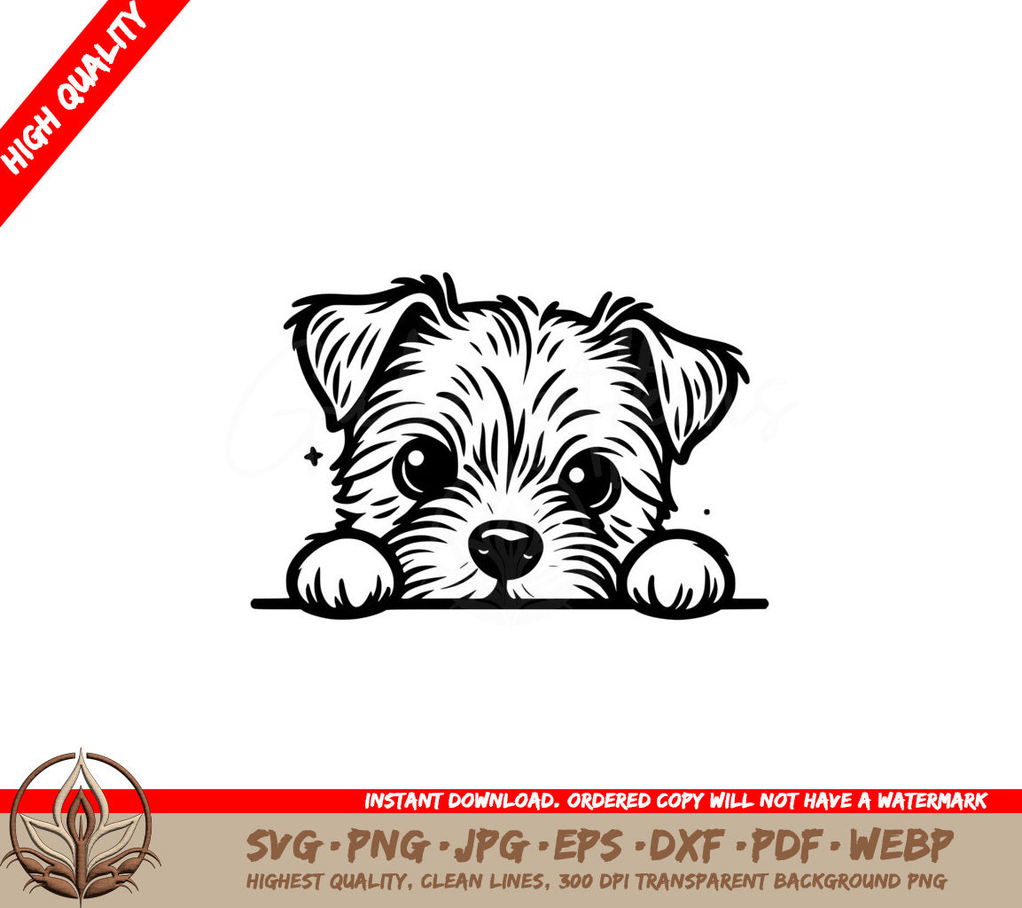 Peekaboo Border Terrier Pup SVG - Digital File in Multiple Formats