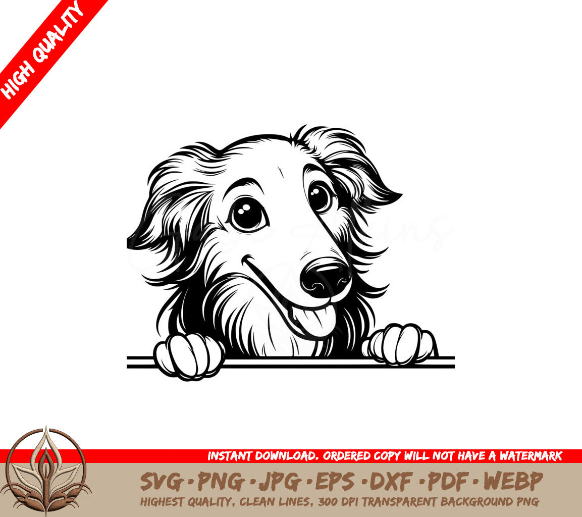 Peekaboo Borzoi Pal SVG - Digital Product in Various Formats