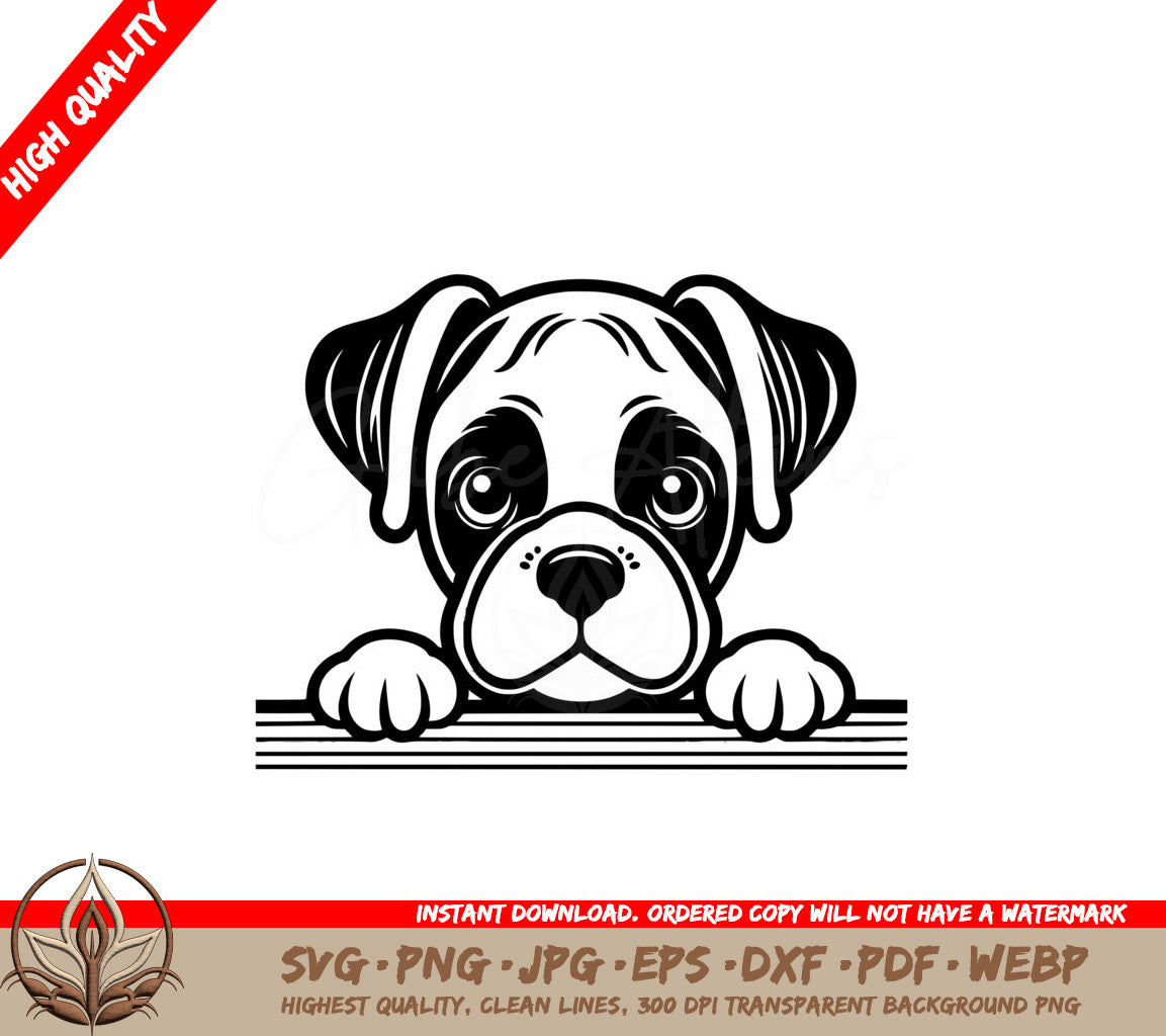 Peekaboo Boxer SVG - Digital Product in Multiple Formats