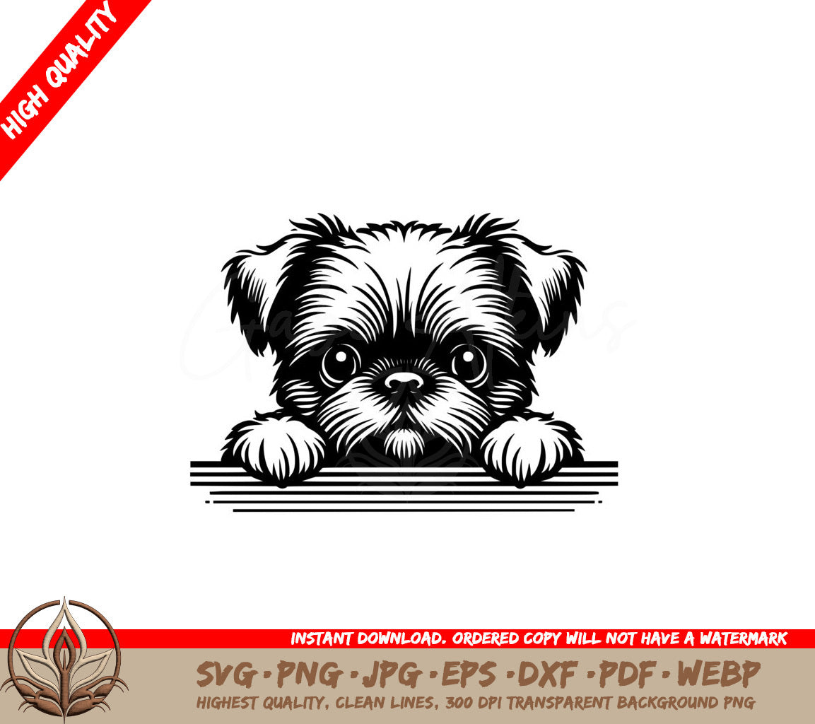 Peekaboo Brussels Griffon Pup SVG